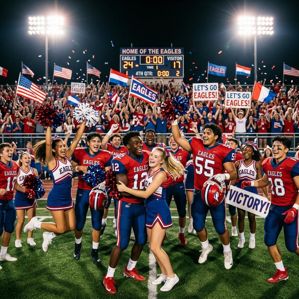 Students cheering in Fan-Tastic spirit gear at a school game